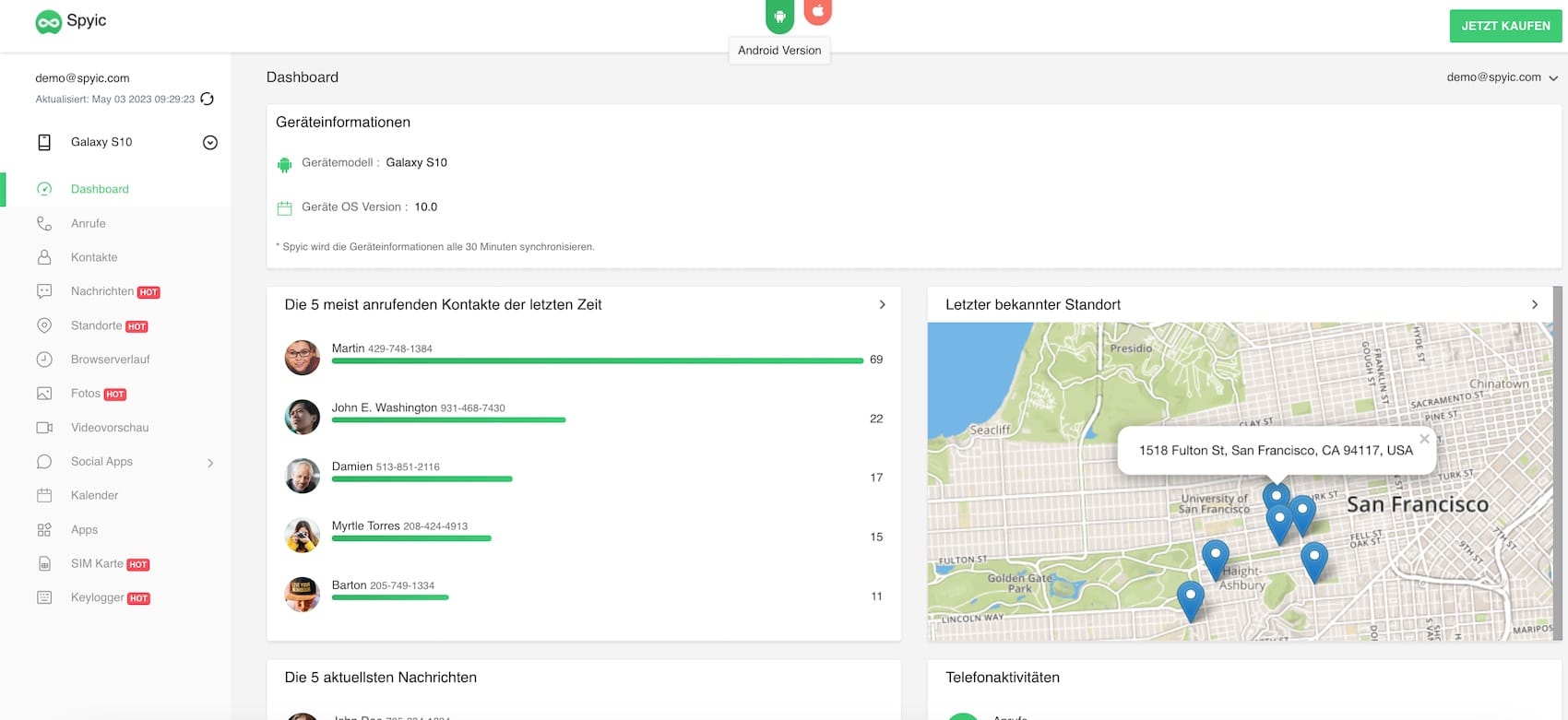 Spyic Dashboard